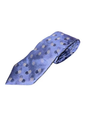 Marco Cellini 蓝色丝绸领带 – 意大利手工制作 – 波尔卡圆点图案 — 第 1/2 张图片
