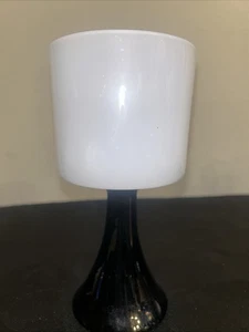 Partylite Couture Mini Teelicht Lampe Opalglasplatte schwarzer Glasfuß 8" hoch - Bild 1 von 3