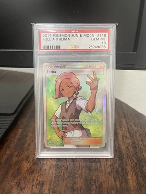 ILIMA PSA 10 2017 POKEMON SUN & MOON FULL ART 146/149 TRAINER - Image 1 of 2