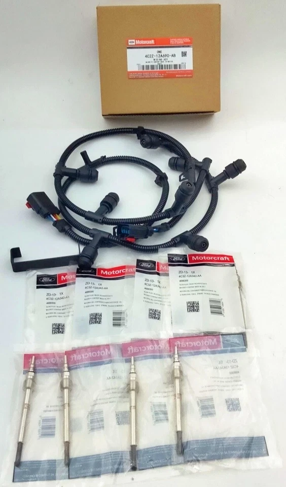 New ZD13 Motorcraft Glow Plug & Harness Kit For 04-10 Ford F250 6.0L Powerstroke - Изображение 1 из 4