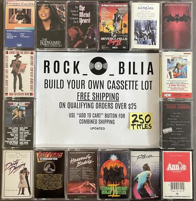 $1 & UP SOUNDTRACKS BUILD YOUR LOT METAL  R&B CASSETTE TAPES BUY $25 FREE SHIP - Image 1 of 2