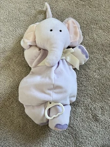 Kids II Musical Purple Elephant Plush Baby Crib Pull Toy Lovey Vintage 1998 - Picture 1 of 5