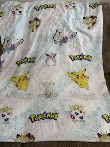 RARE Vintage 1990'Pokemon Bedding Flat Sheet Togepi, Wigglytuff- 108×60 Lot 2 - Picture 1 of 9