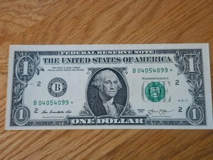 RARE-ERROR DC 2013 B Duplicate $1 Star Note Serial # B 04054099* - Picture 1 of 5