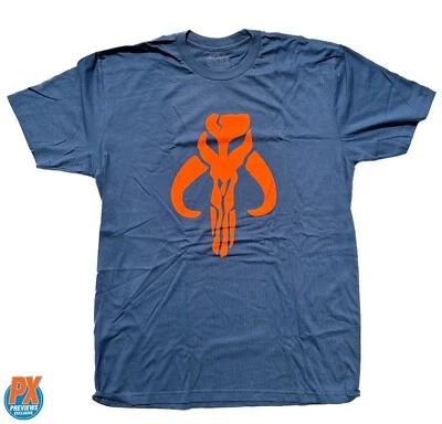 Star Wars предварительный просмотр эксклюзивный мандалорский логотип синий футболка новый - Изображение 1 из 2