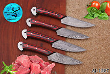 CUSTOM HAND MADE FORGED DAMASCUS STEEL STEAK CHEF KNIFE KITCHEN KNIVES SET  1587