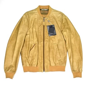 NWT $4.5K Yves Saint Laurent YSL Distressed Leather Bomber Jacket 50 M AUTHENTIC - Picture 1 of 12