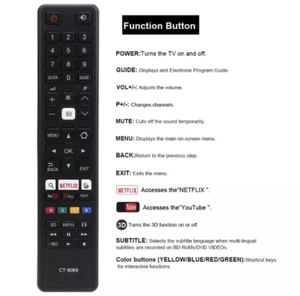 Fernbedienung CT-8069 für Toshiba Smart TV - Bild 1 von 3