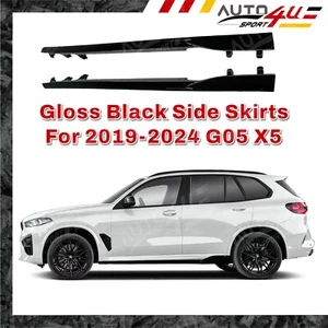 For 2019-2024 BMW G05 X5 M Sport Gloss Black Body Kit Side Skirts Extension Lip - Picture 1 of 12