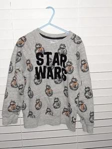 USED DISNEY STORE STAR WARS THE FORCE AWAKENS BB-8 SWEATSHIRT BOYS SIZE 7-8 - Picture 1 of 8