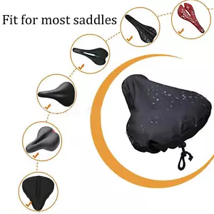 Protective Bike Seat Rain Cover Dust Bicycle Saddle Plastic Elastic Black Unisex - Picture 1 of 16
