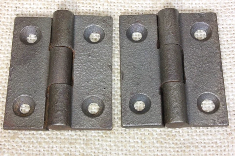 2 old Door small HINGES BUTT 1 5/8 X 2 IN” store stock vintage cast iron rustic Cover