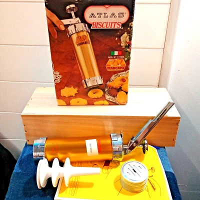 Marcato Atlas Galleta Máquina Italia Prensa Galletas Juego Completo 178306 De Colección Foto 1 de 4