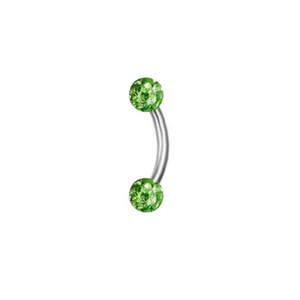 16G CZ Crystal 316L Surgical Steel Curved Barbell Eyebrow Ring Piercing Jewelry - Picture 1 of 15