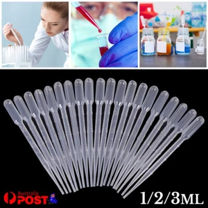 10-200x Pipettes Disposable Eye Dropper Graduated Transfer 1ml 3ml 5ml Pipette - Picture 1 of 10