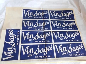 vintage advertising shop window transfers decals Vin des Sages wine 1950s - Picture 1 of 3