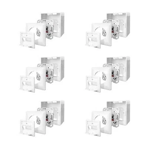 6x Netzwerkdose Cat.6A 2-Port RJ45 geschirmt weiß Kombidose Aufputz + Unterputz - Bild 1 von 12