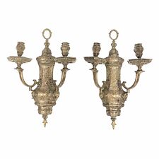 Renaissance Revival Silvered Metal Sconces Attributed to E.F. Caldwell