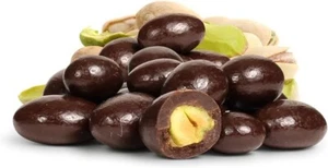 Nueces cubiertas de pistachos de chocolate negro 2 lb nuez de caramelo a granel - Imagen 1 de 3