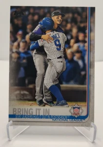 2019 Topps Series 1 #216 Bring It In - Javier Baez/Nolan Arenado baseball card - Picture 1 of 2