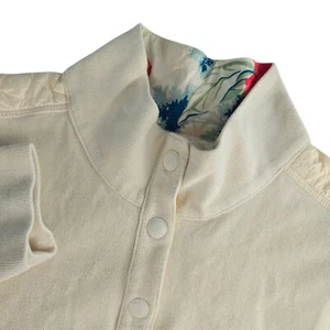 Tommy Bahama Womens Medium Cream Half Button Mock Neck Long Sleeve Sweater - Picture 1 of 4