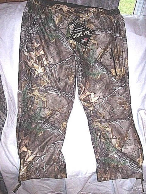 Men 2X Goretex Pants Camo Rain Pants Waterproof Camo Hunting Pants Realtree $190 - Image 1 of 4