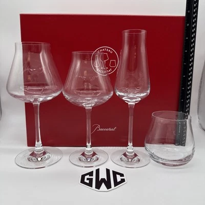 Baccarat Chateau Degustation Glasses Set Clear Crystal 4 Pieces NIB 2811925 Foto 1 de 3