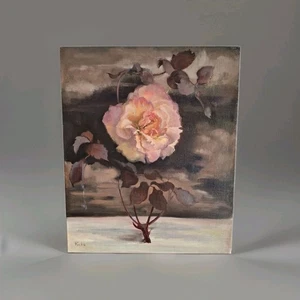 peinture ancienne huile Sur Toile Fleurs. Tableau Signé - Imagen 1 de 10