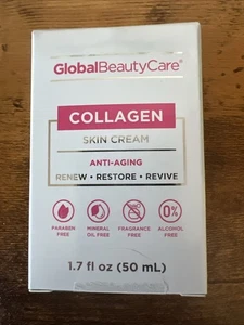 Crema pelle collagene Global Beauty Care anti-età nuova con scatola per tutti i tipi di pelle 1,7 once - Foto 1 di 3