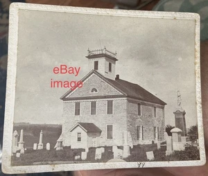 ca.1898-99 Fort Herkimer CHURCH, New York Building & Cemetery Cabinet Photograph - Picture 1 of 5