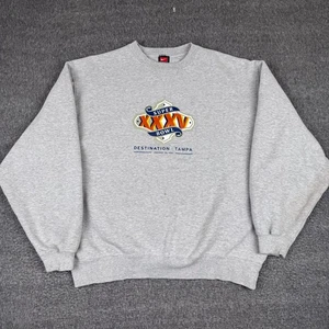 Vintage Nike Team Super Bowl XXXV Sweatshirt Mens XL Gray NFL Football Tampa Y2K - Picture 1 of 10