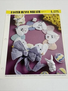 Easter Bunny Wreath Annie's Attic Plastic Canvas Pattern Page - Picture 1 of 4