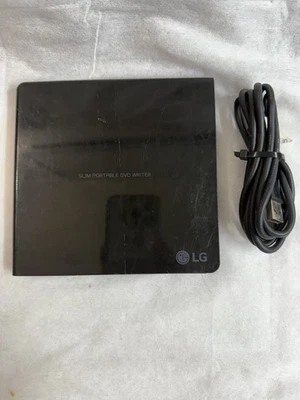 LG Slim Portable DVD Writer GP65NB60 5V 1.6A & Micro USB cable Black CD Burner - Image 1 of 2