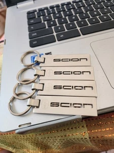 4 OEM Scion Keychains Silver Key Tag Toyota - Picture 1 of 6