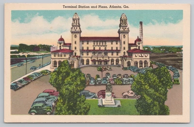 Atlanta GA Plaza and Terminal Station Georgia Postcard Train Depot Demolished - Image 1 of 4