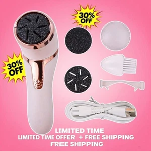 Rechargeable Waterproof white Polisher with LCD Display for Foot Care Exfoliate - Picture 1 of 17