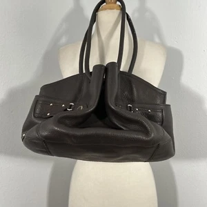 Cole Haan Purse Womens Pebbled Leather Shoulder Bag Bucket Studded Tote Handbag - Picture 1 of 16