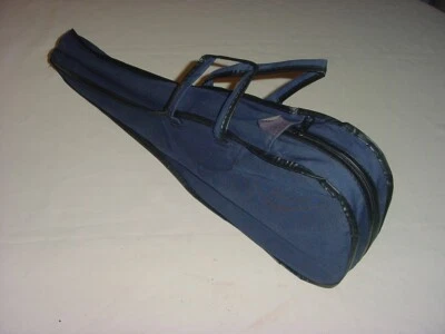 NOS 1960'S NAVY BLUE CANVAS / BLACK TRIM BAG CASE FOR 21" SOPRANO UKULELE / NICE - Image 1 of 4