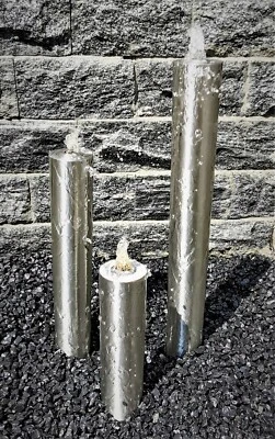 Säulenbrunnen Wasserspiel rund 3er-Set Edelstahl matt gebürstet 80/60/40 x10 cm - Bild 1 von 4