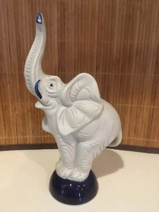 Vintage Lovely Blue & Gray Porcelain Circus Elephant Figure 8" marked Z E - Picture 1 of 8