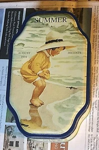 Sommer August 1918 Dose mit kleinem Mädchen am Strand Gute Hauswirtschaft - Bild 1 von 6