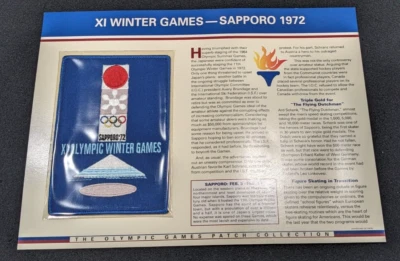 XI JUEGOS OLÍMPICOS DE INVIERNO SAPPORO 1972 PARCHE COLECCIONABLE Y TARJETA INFORMATIVA OLIMPICAS Foto 1 de 3