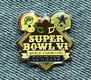 Pin Dallas Cowboys ~ Super Bowl 6 ~ VI ~ Campeones Mundiales ~ NFL ~ Fútbol ~ Peter David Inc. - Imagen 1 de 2