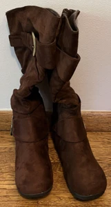 Journee Collection Women's Size 7 Jester Mid Calf Slouch Boots Brown - Picture 1 of 6