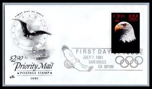 US FDC # 2540 $2.90 Eagle ArtCraft  Low Cancel 1991, 0a158 - Picture 1 of 1