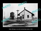 OLD LARGE HISTORIC PHOTO OF SALINE MICHIGAN VIEW OF THE RAILROAD DEPOT c1940