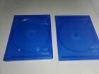 TWO NEW Genuine Dubios OEM Clear Blue Replacement Case for PS4 Playstation 4