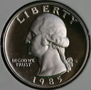 1985 S CLAD Proof Washington Quarter 25c Coin Twenty Five Cents - Picture 1 of 2
