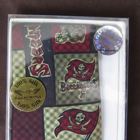 Eagles Wings Buccaneers Silk Neck Tie NIB Maroon & Black Tampa Bay Cover
