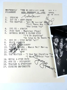 THE BEATLES SIGNED Ed Sullivan Show Set Play List 1964 w/ Photo New York City - Picture 1 of 5